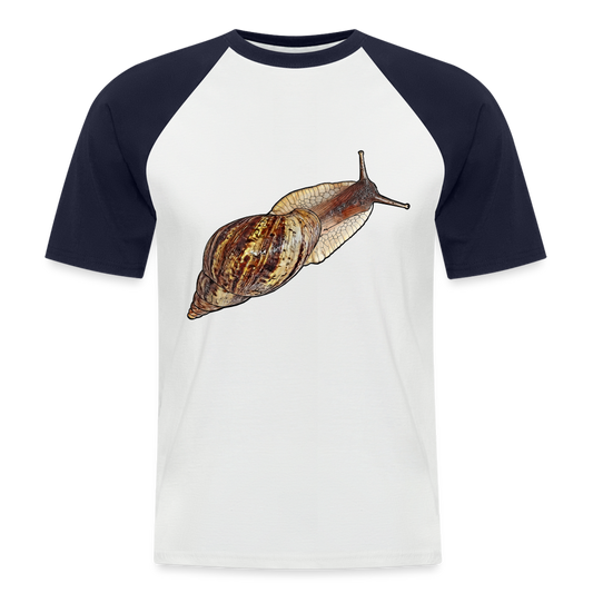 Männer Baseball-T-Shirt Achatina reticulata wildfarben - Weiß/Navy
