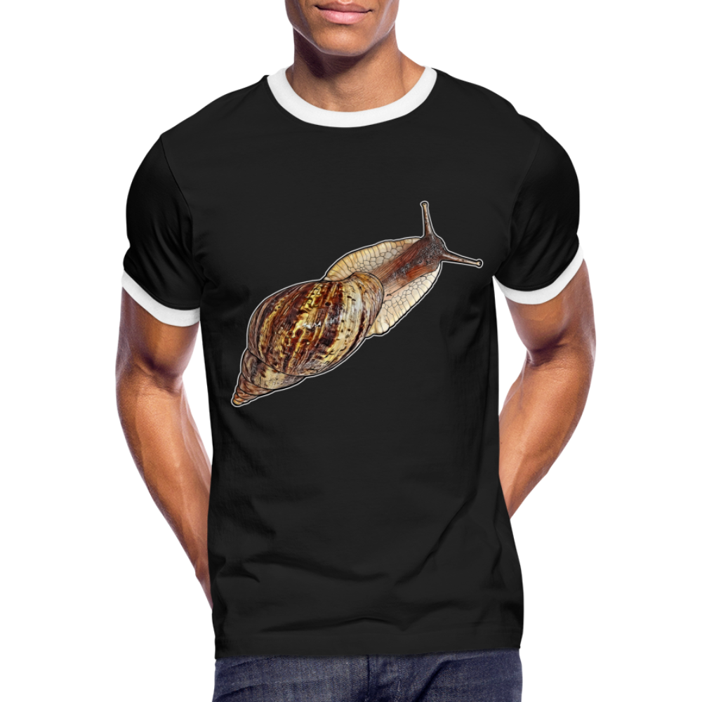 Männer Kontrast-T-Shirt Achatina reticulata wildfarben - Schwarz/Weiß