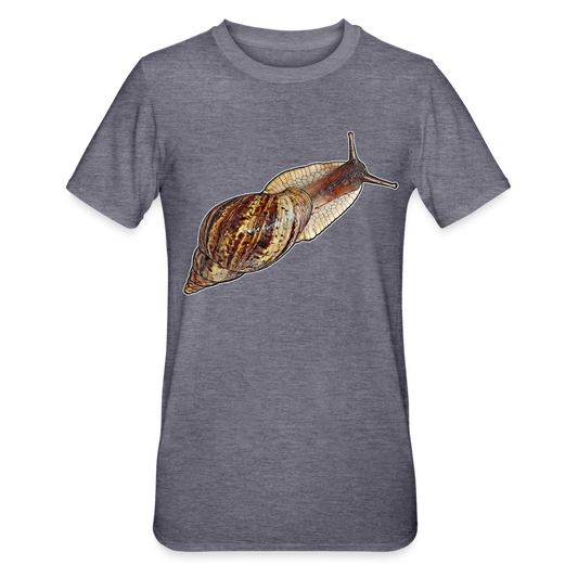 Unisex T-Shirt Achatina reticulata wildfarben - Navy meliert