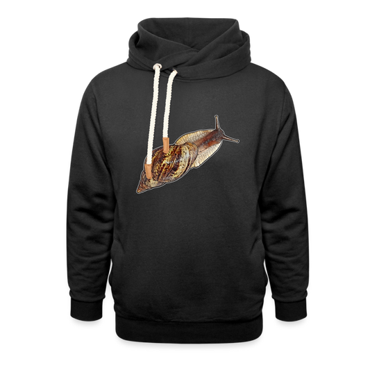Unisex Schalkragen Hoodie Achatina reticulata wildfarben - Schwarz