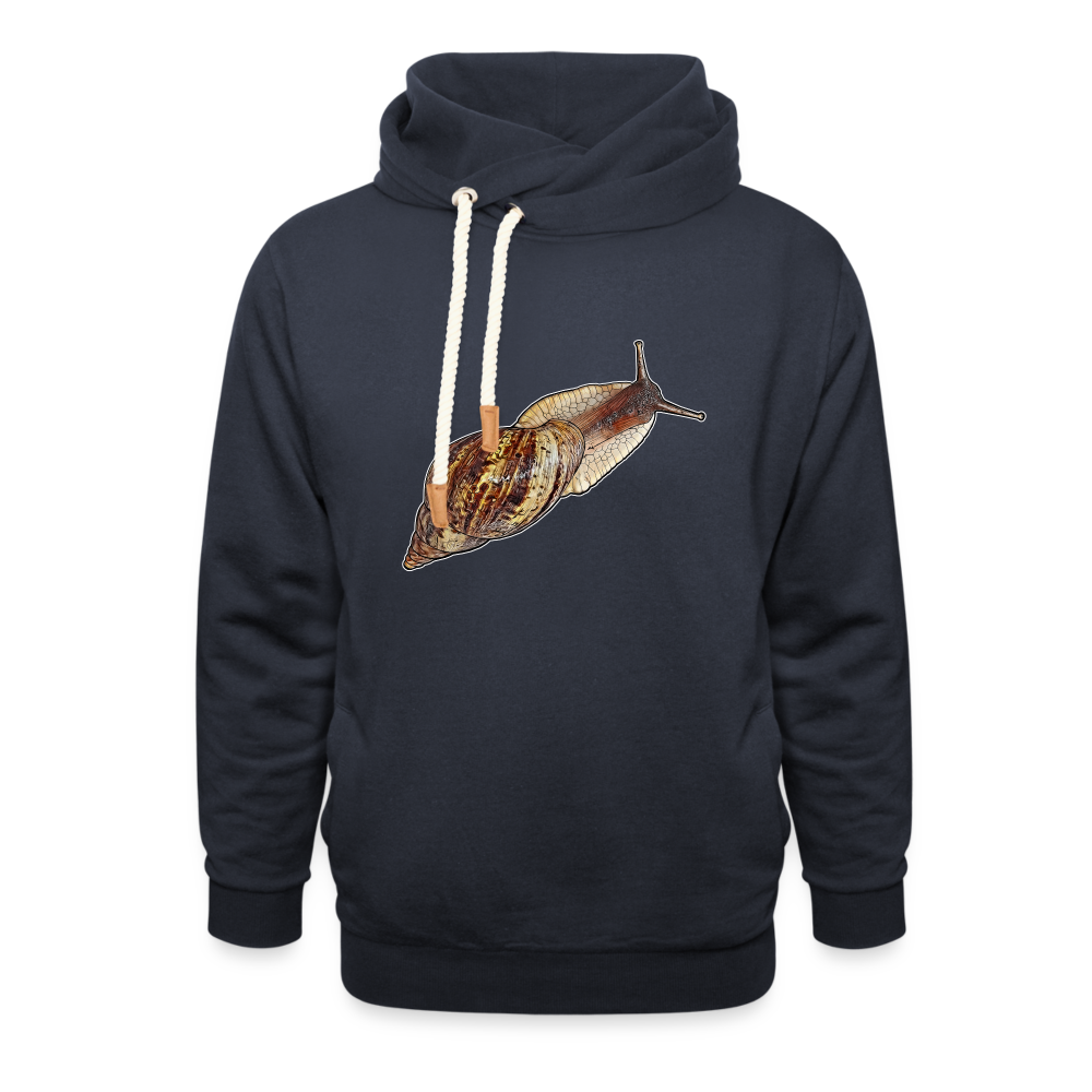 Unisex Schalkragen Hoodie Achatina reticulata wildfarben - Navy