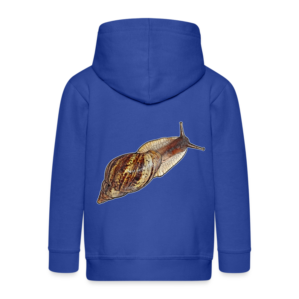 Kinder/ Teenager Zip-Hoodie Achatina reticulata wildfarben - Royalblau