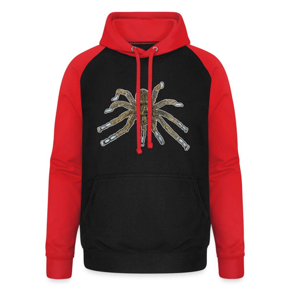 Unisex Baseball Hoodie Idiothele mira - Schwarz/Rot