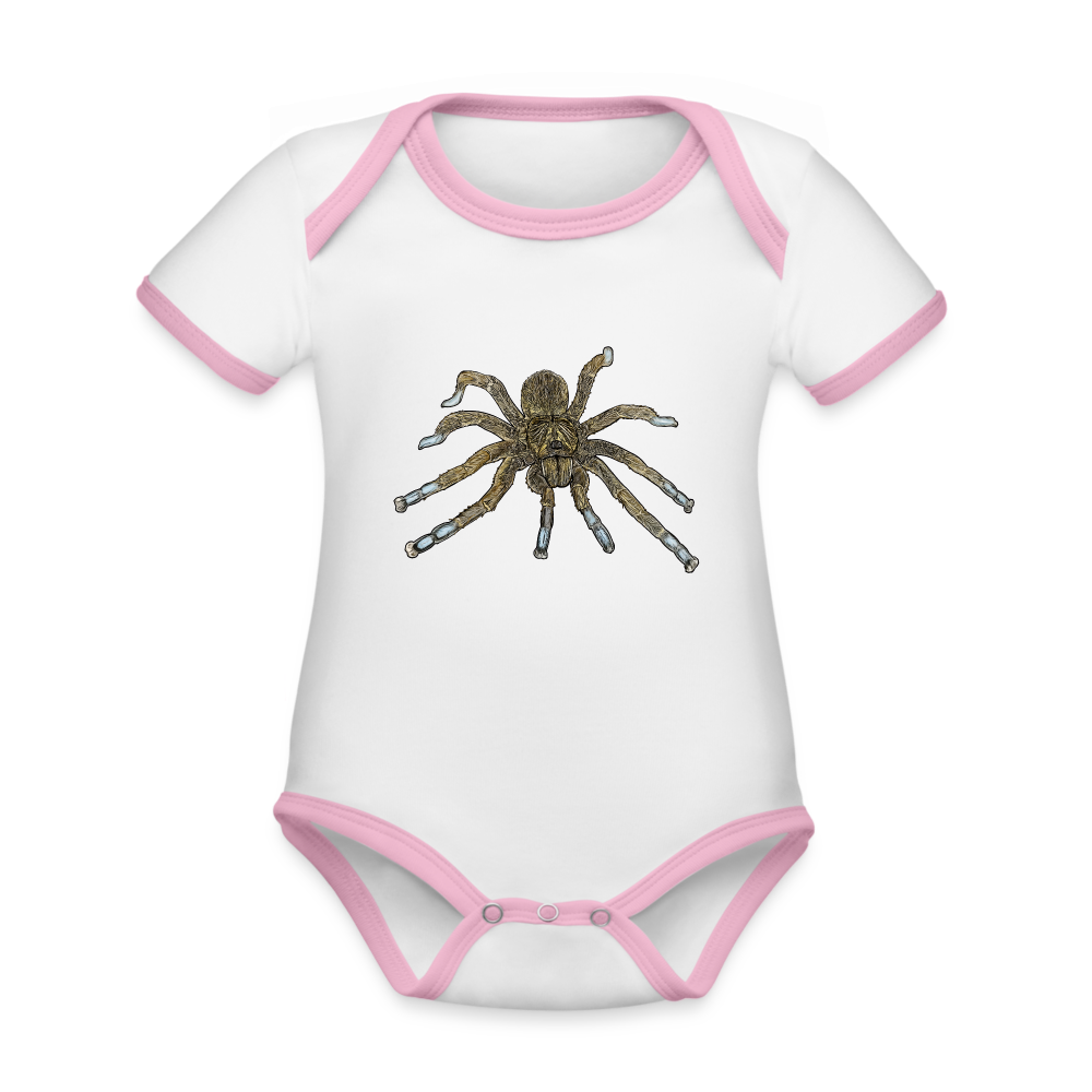 Baby Bio Kontrastbody kurz Idiothele mira - Weiß/Rose