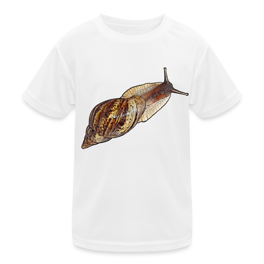 Kinder Funktions-T-Shirt Achatina reticulata wildfarben - weiß
