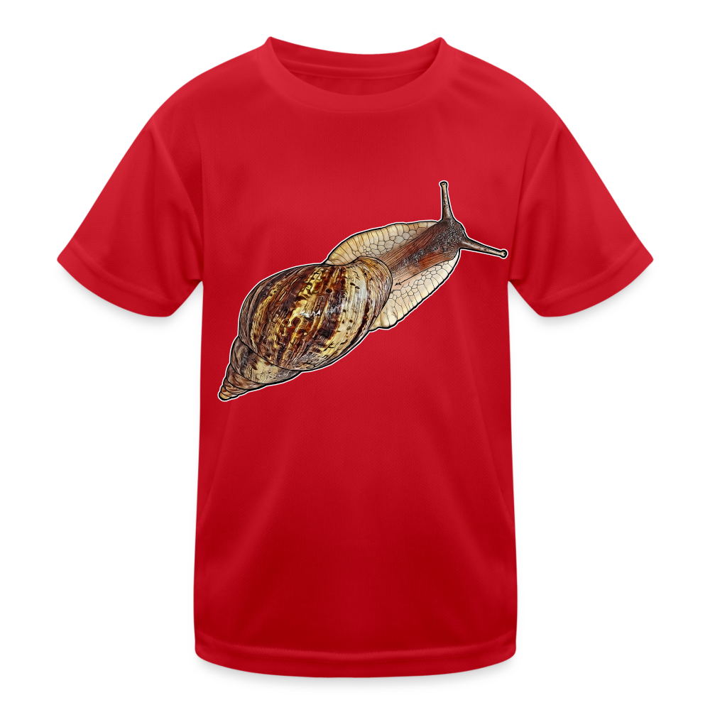 Kinder Funktions-T-Shirt Achatina reticulata wildfarben - Rot
