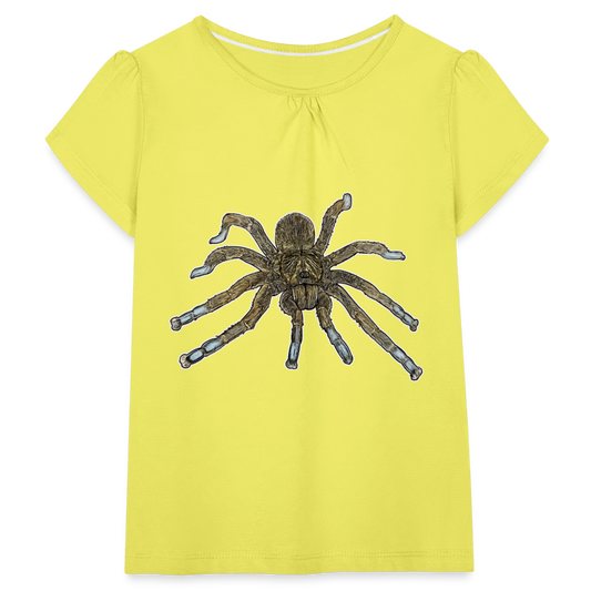 Mädchen-T-Shirt mit Raffungen Idiothele mira - Gelb