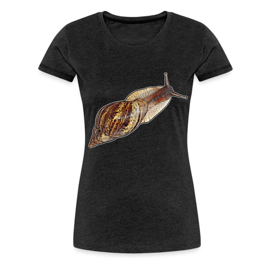 Frauen Basic T-Shirt Achatina reticulata wildfarben - Anthrazit