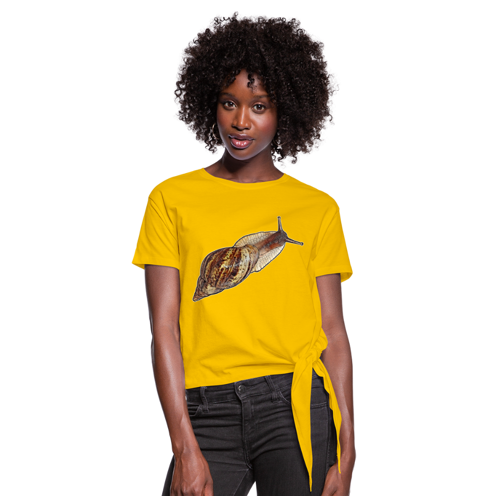 Frauen Knotenshirt Achatina reticulata wildfarben - Sonnengelb