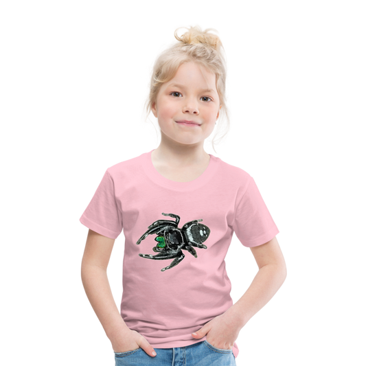 Kinder Basic T-Shirt Phidippus regius White Bahamas male - Hellrosa