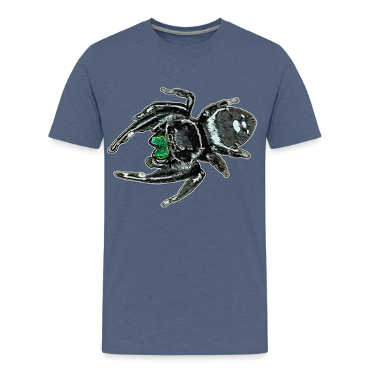 Teenager Basic T-Shirt Phidippus regius White Bahamas male - Blau meliert