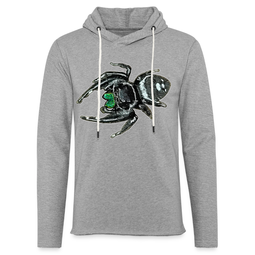 Unisex Kapuzensweatshirt Phidippus regius White Bahamas male - Grau meliert