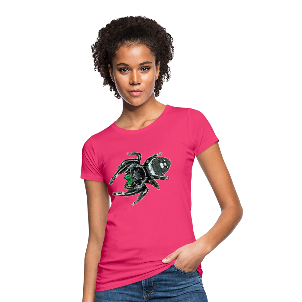 Frauen Bio-T-Shirt Phidippus regius White Bahamas male - Neon Pink