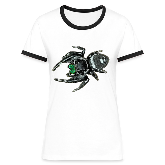 Frauen Kontrast-T-Shirt Phidippus regius White Bahamas male - Weiß/Schwarz