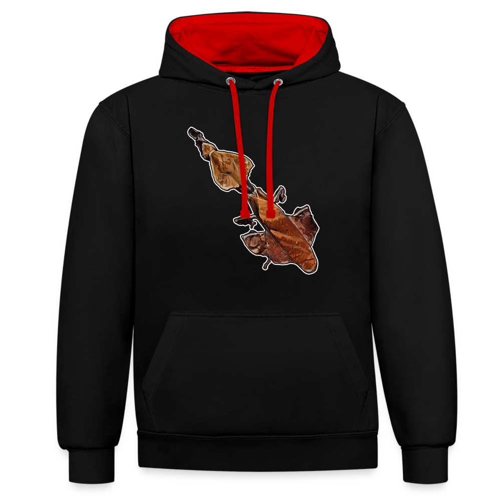 Unisex Kontrast-Hoodie Phyllocrania paradoxa female - Schwarz/Rot