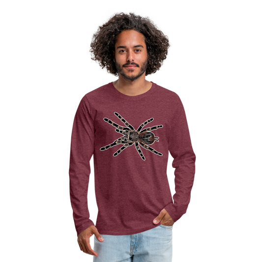 Männer Longsleeve Acanthoscurria geniculata - Bordeauxrot meliert