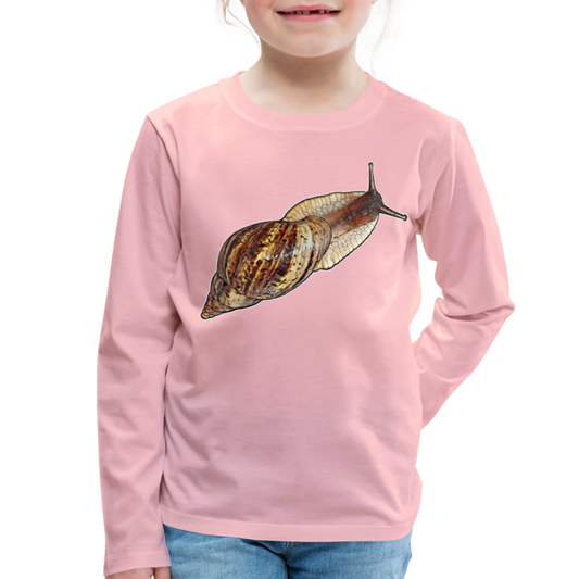 Kinder Longsleeve Achatina reticulata wildfarben - Hellrosa
