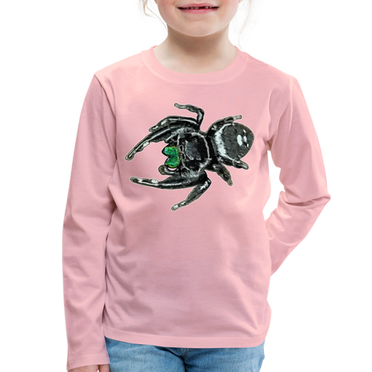 Kinder Longsleeve Phidippus regius White Bahamas male - Hellrosa