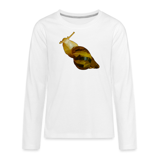 Teenager Longsleeve Achatina reticulata Low Poly - weiß