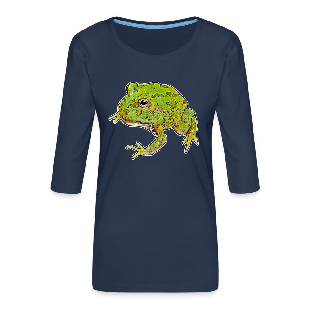 Frauen 3/4-Arm Shirt Ceratophrys cranwelli Peppermint Blue - Navy