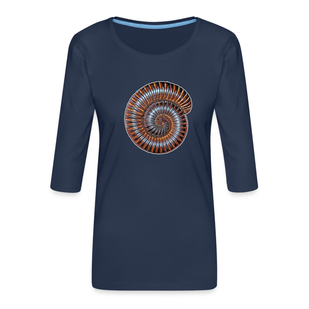 Frauen 3/4-Arm Shirt Archispirostreptus gigas - Navy