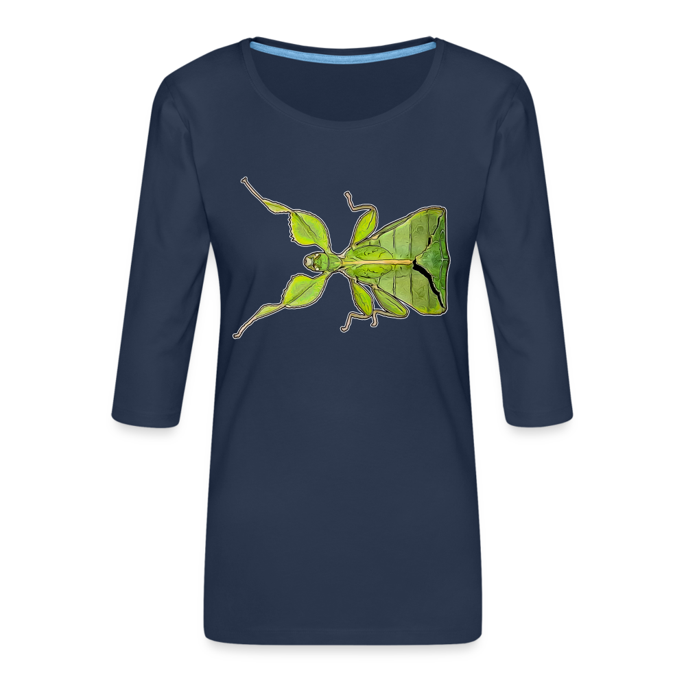 Frauen 3/4-Arm Shirt Phyllium philippinicum female - Navy