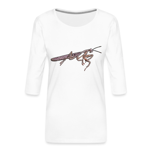 Frauen 3/4-Arm Shirt Rhombodera kirbyi male - weiß