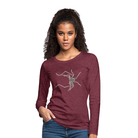 Frauen Longsleeve Euphrynichus bacillifer - Bordeauxrot meliert