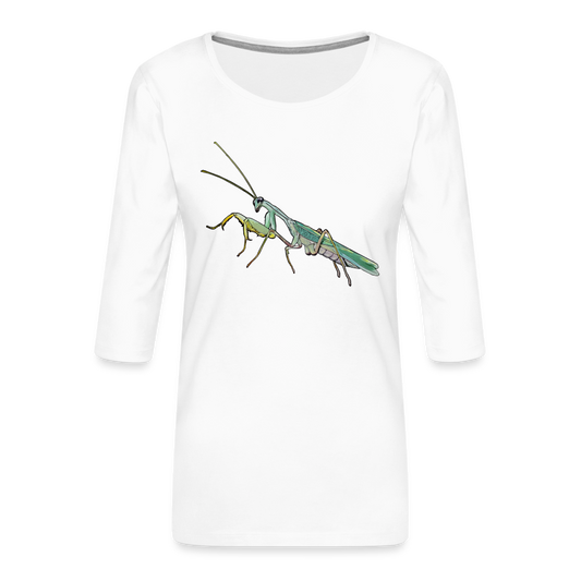 Frauen 3/4-Arm Shirt Sphodromantis lineola male - weiß