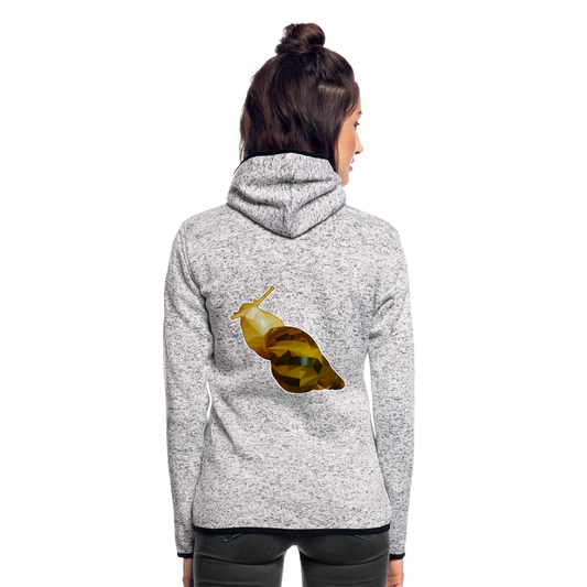 Frauen Kapuzen-Fleecejacke Achatina reticulata Low Poly - Hellgrau meliert