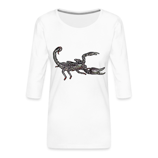 Frauen 3/4-Arm Shirt Heterometrus silenus - weiß