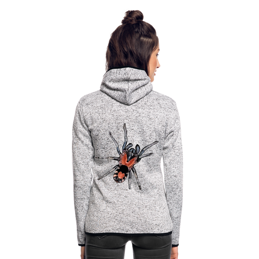 Frauen Kapuzen-Fleecejacke Cyriocosmus elegans - Hellgrau meliert