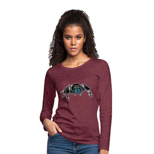 Frauen Longsleeve Phidippus regius Everglades male - Bordeauxrot meliert