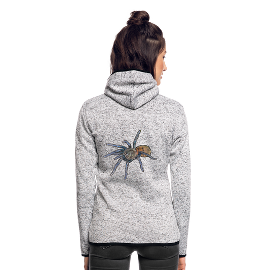 Frauen Kapuzen-Fleecejacke Chromatopelma cyaneopubescens - Hellgrau meliert