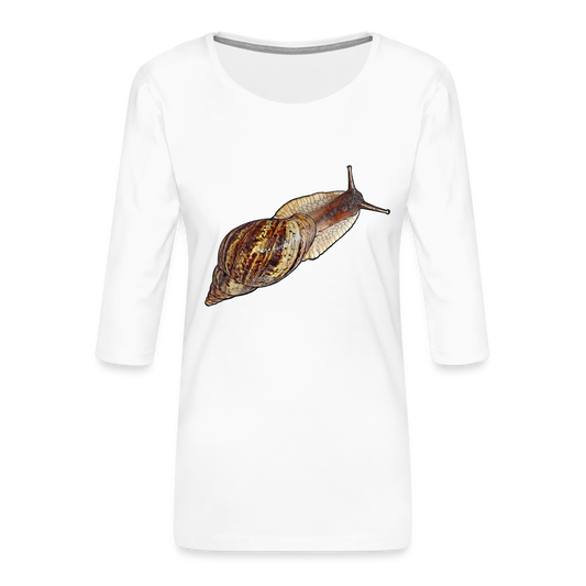 Frauen 3/4-Arm Shirt Achatina reticulata wildfarben - weiß
