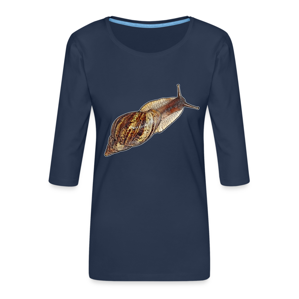 Frauen 3/4-Arm Shirt Achatina reticulata wildfarben - Navy