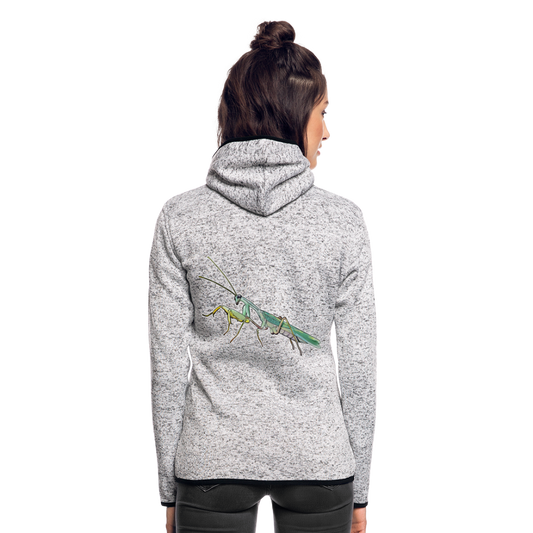 Frauen Kapuzen-Fleecejacke Sphodromantis lineola male - Hellgrau meliert