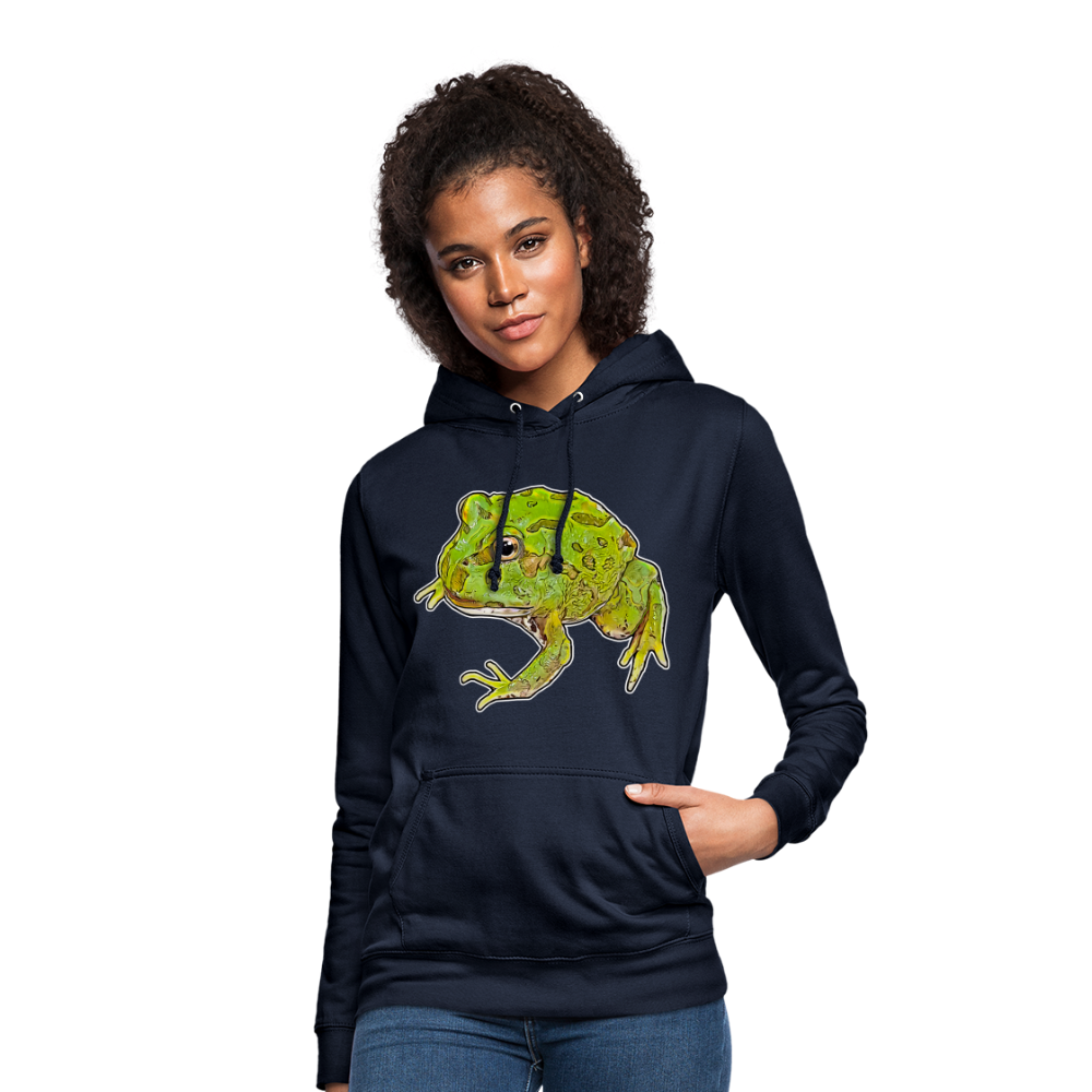 Frauen Freizeit-Hoodie Ceratophrys cranwelli Peppermint Blue - Navy