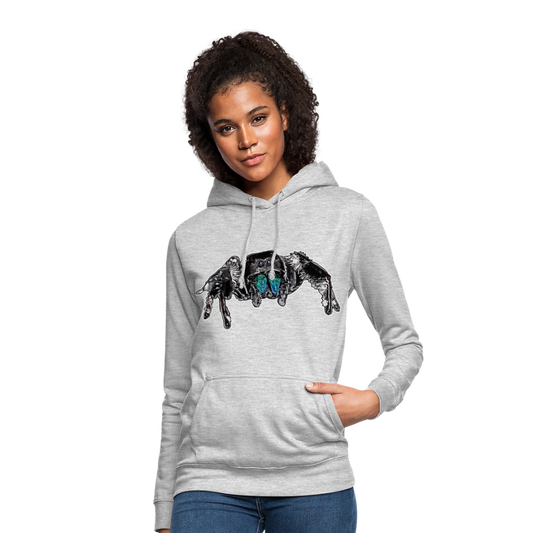 Frauen Freizeit-Hoodie Phidippus regius Everglades male - Hellgrau meliert