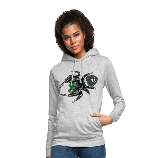 Frauen Freizeit-Hoodie Phidippus regius White Bahamas male - Hellgrau meliert