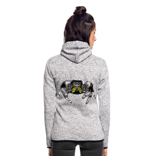 Frauen Kapuzen-Fleecejacke Phidippus regius Rastafari male - Hellgrau meliert