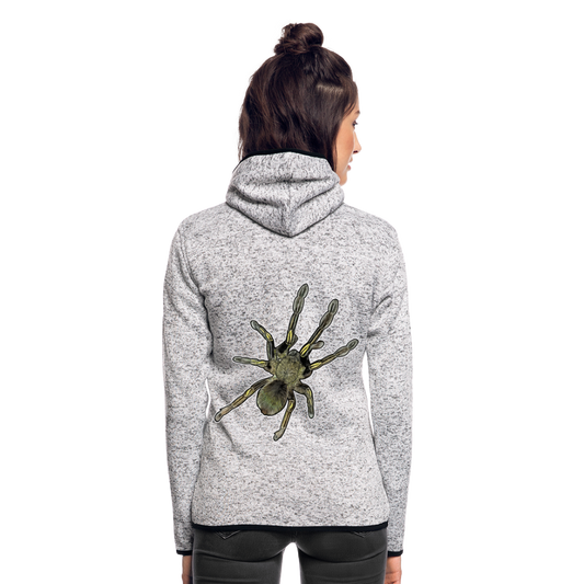 Frauen Kapuzen-Fleecejacke Ephebopus murinus - Hellgrau meliert