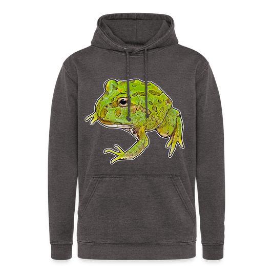 Unisex Vintage Hoodie Ceratophrys cranwelli Peppermint Blue - Vintage Grau