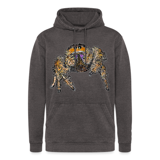 Unisex Vintage Hoodie Phidippus regius Everglades female - Vintage Grau