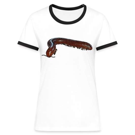 Frauen Kontrast-T-Shirt Ophistreptus guineensis - Weiß/Schwarz