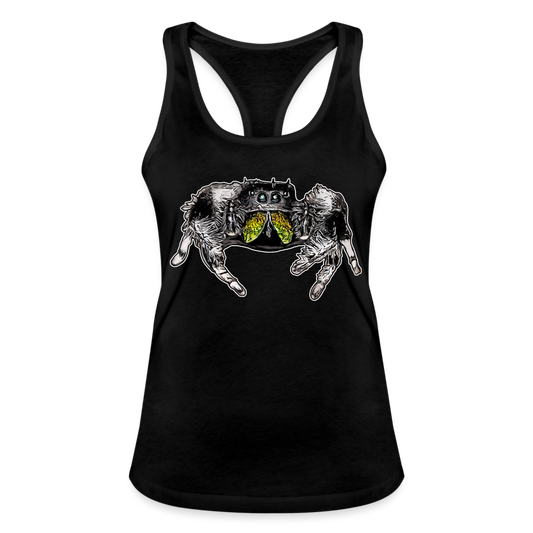 Frauen Ringerrücken Tank Top Phidippus regius Rastafari male - Schwarz