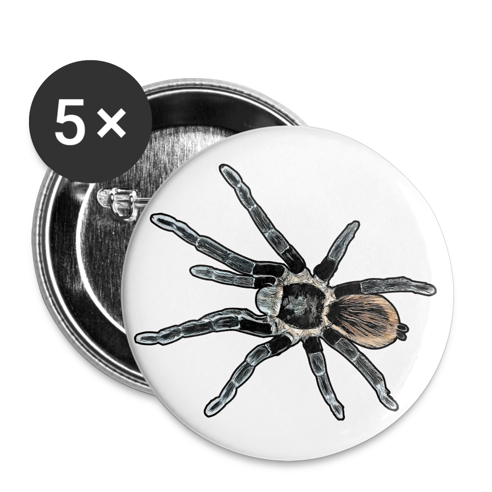 Buttons mittel 32 mm (5er Pack) Tliltocatl vagans - weiß