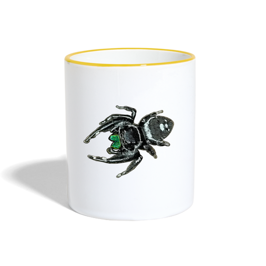 Tasse farbig Phidippus regius White Bahamas male - Weiß/Gelb