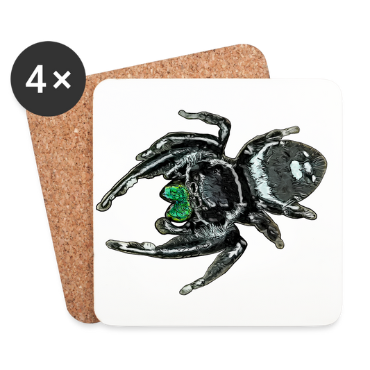 Untersetzer 4er Set Phidippus regius White Bahamas male - weiß