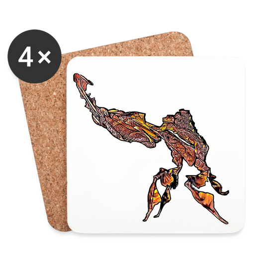 Untersetzer 4er Set Phyllocrania paradoxa male - weiß